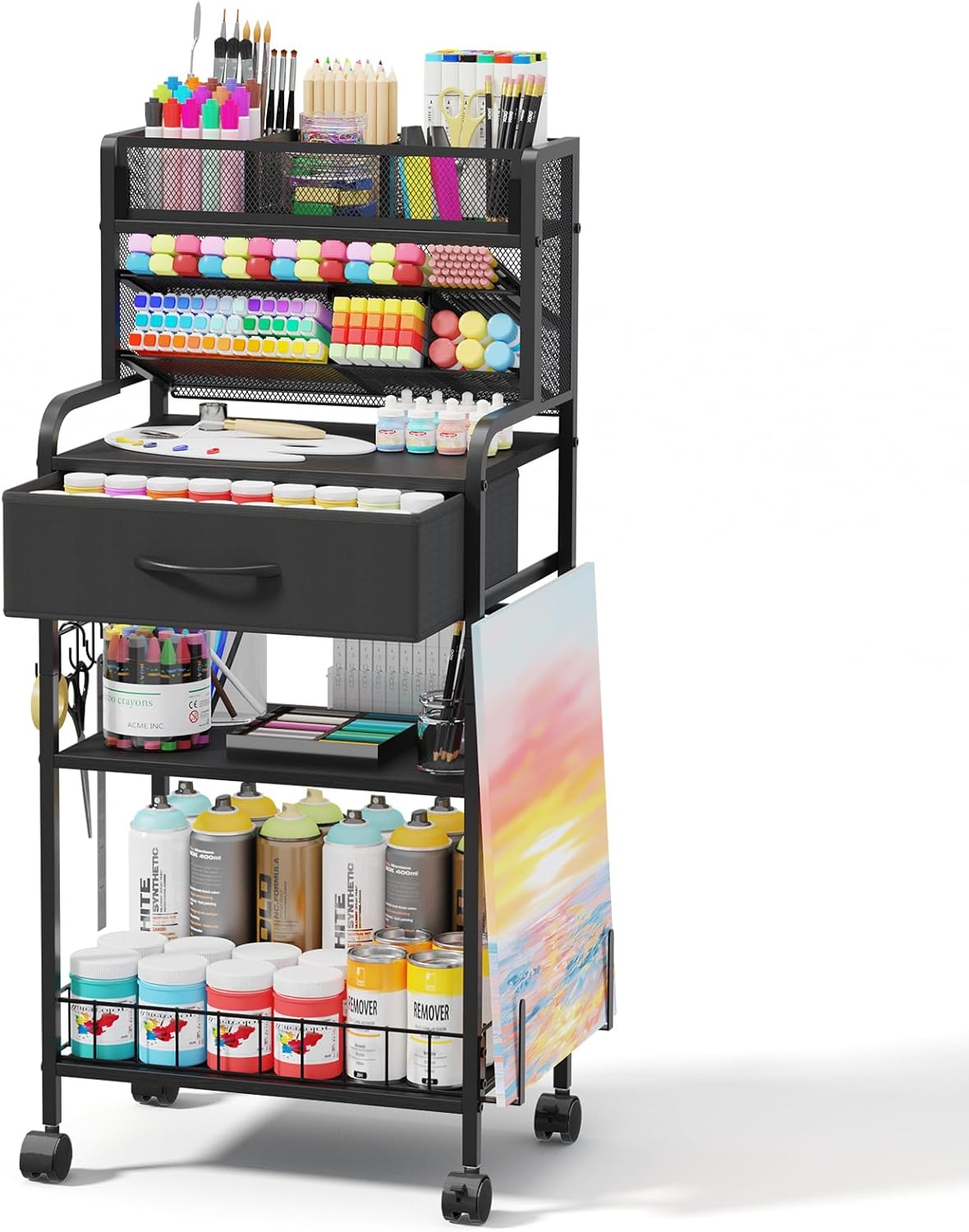 3 Tier Rolling Utility Cart for Art & Craft Organization