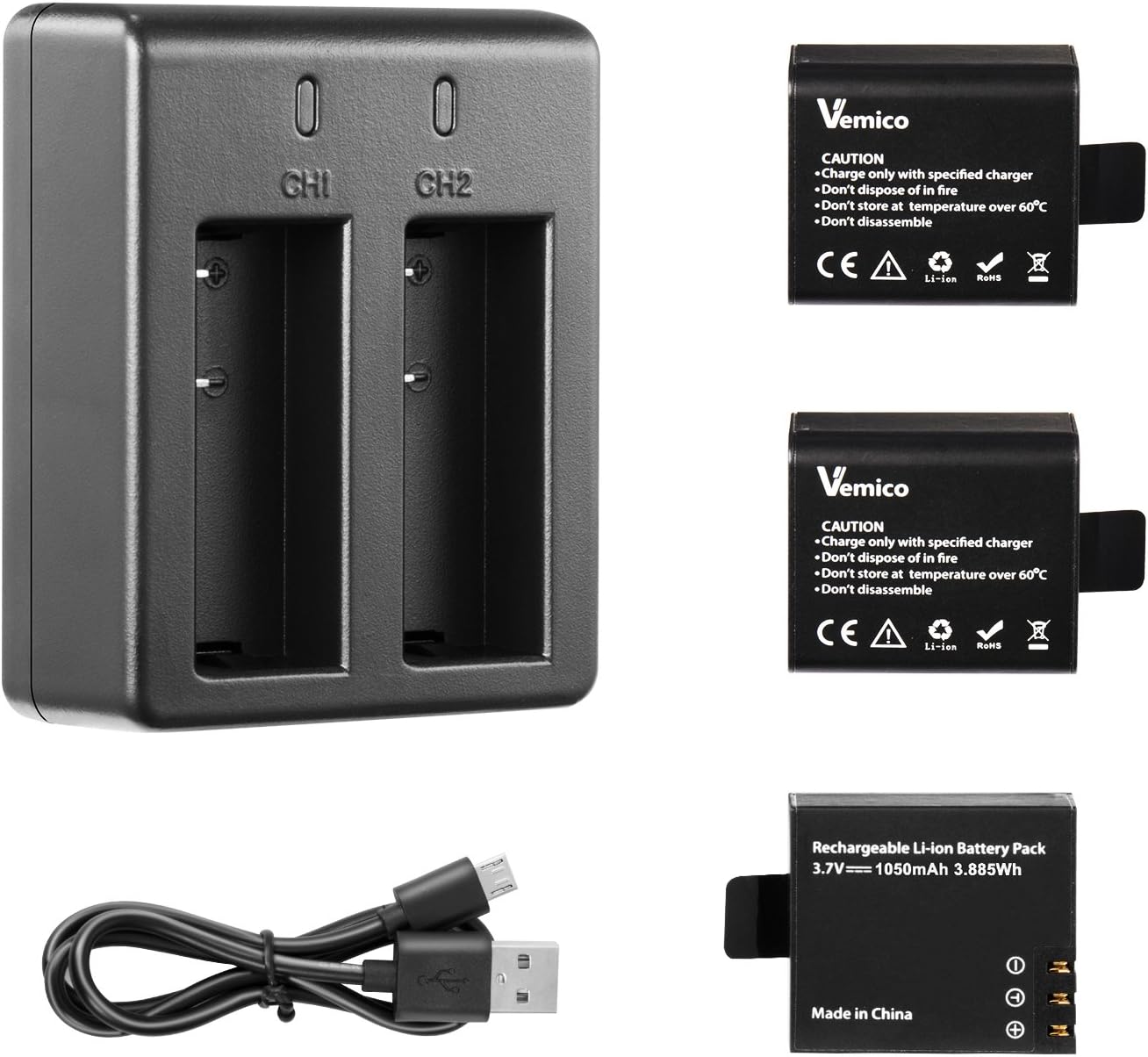 Long-Lasting Power with 3-Pack Action Camera Batteries