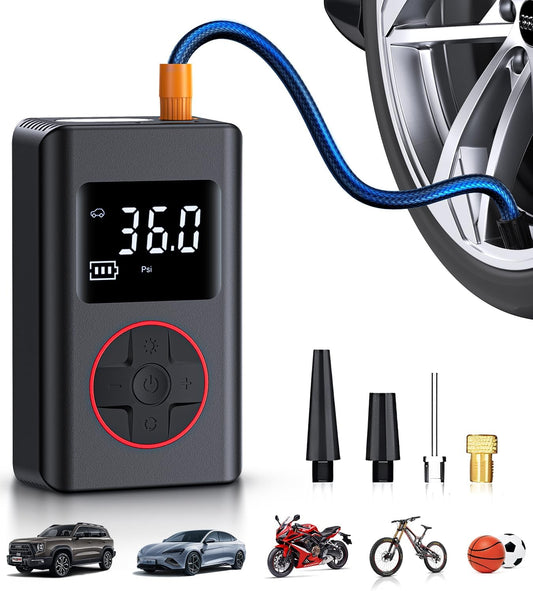 Portable 150PSI Tire Inflator with LED Light