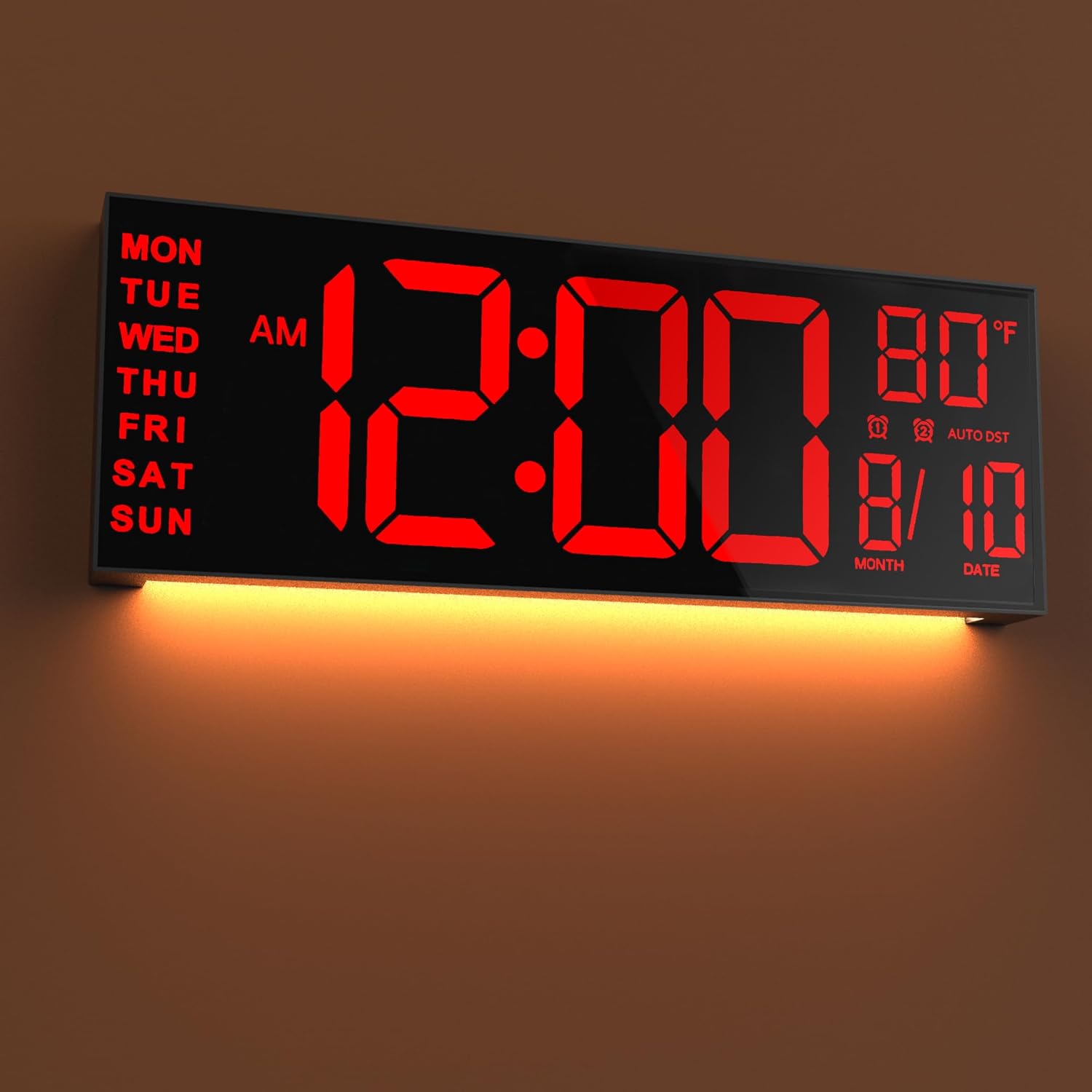 JALL 16in Large Digital Wall Mount Clock for Home & Office