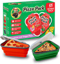 Reusable Pizza Slice Container 2 Pack - Red & Green Space Saver
