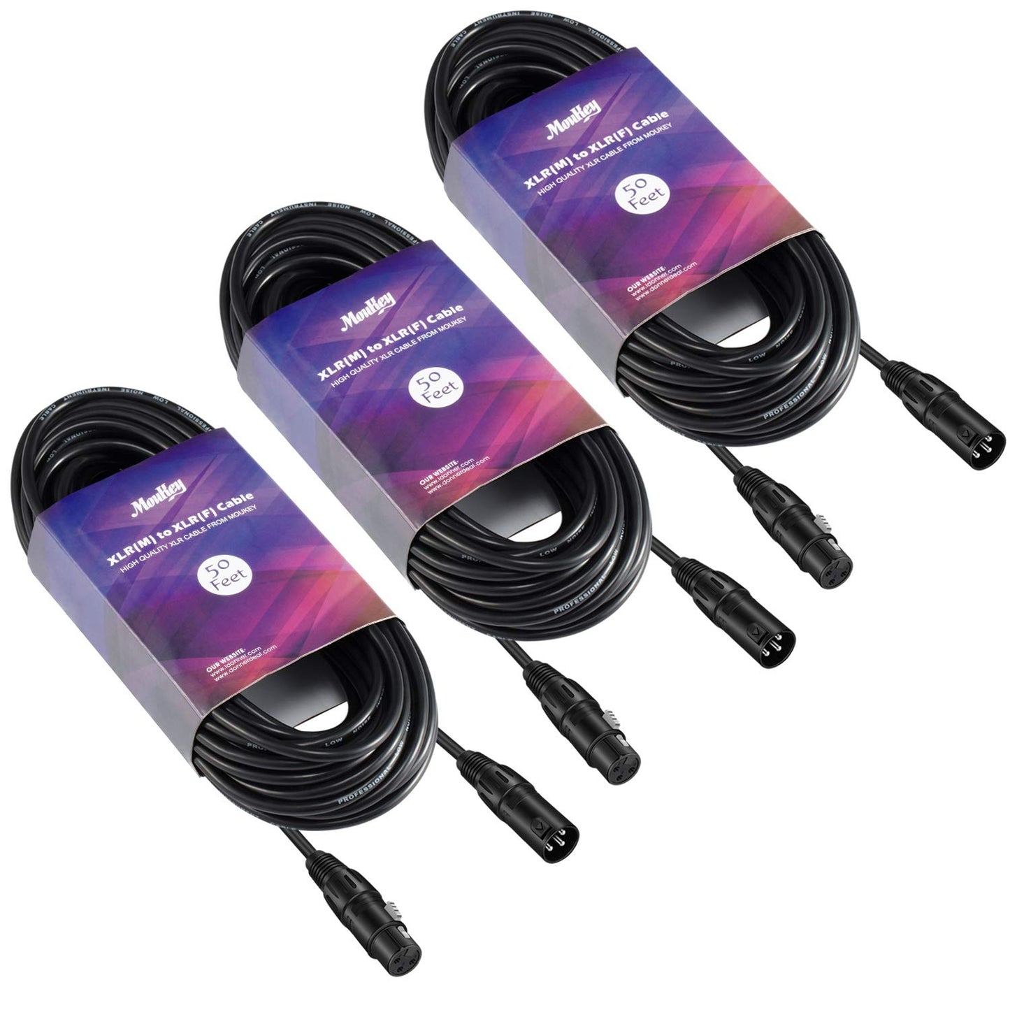 Moukey XLR Cables 50ft Microphone Cable for Clear Sound
