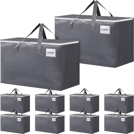 BlissTotes Large Moving Boxes with Zippers & Handles for Storage