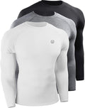 NELEUS Men's 3 Pack Athletic Compression Shirt - Long Sleeve Support