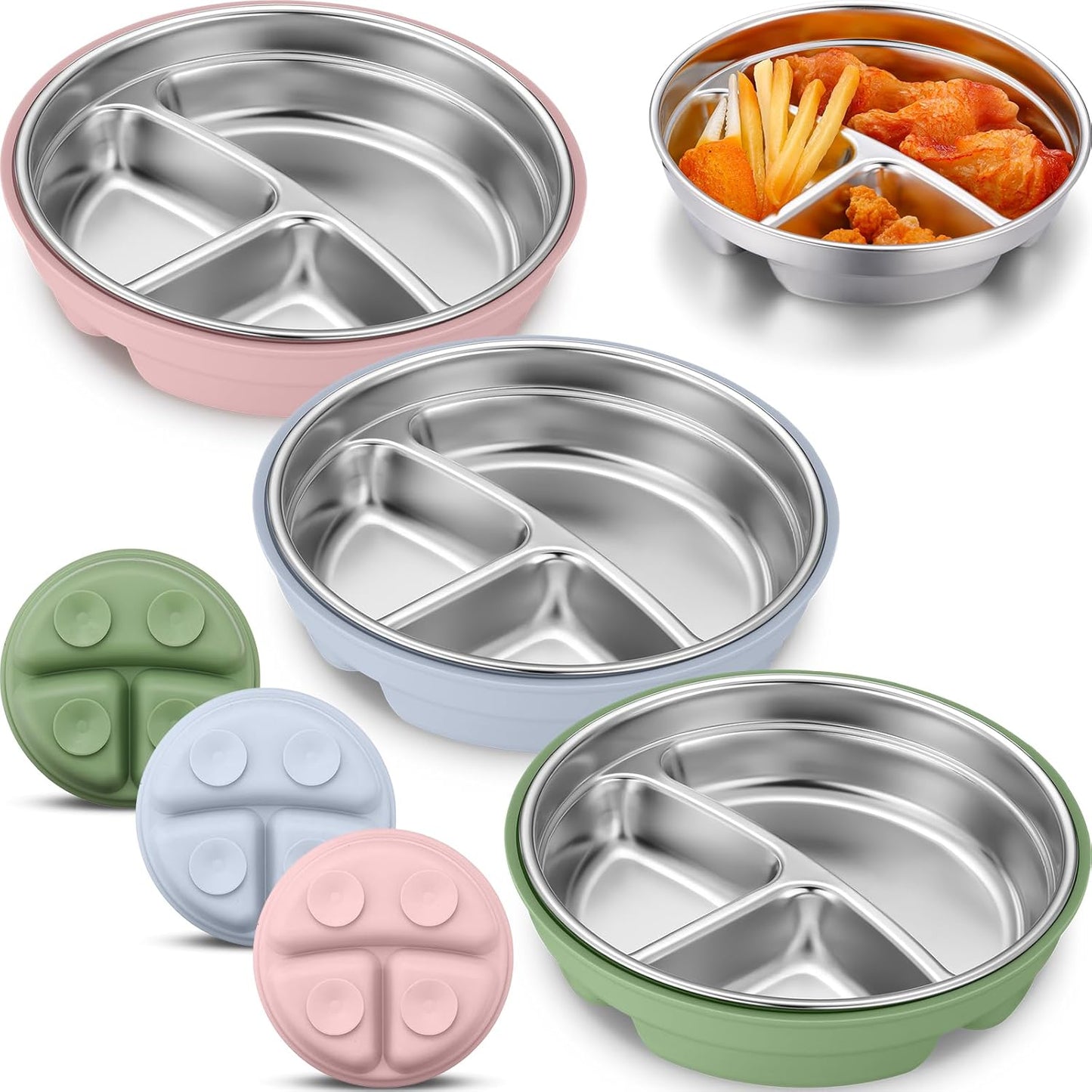 Nuogo Stainless Steel Baby Suction Plates for Easy Feeding