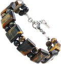 Mens Tiger Eye Bracelet with Stainless Steel Core - Durable Everyday