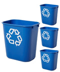 Deskside Recycling Bin Small 13QT/3GAL - Low-Profile Blue Pack of 4