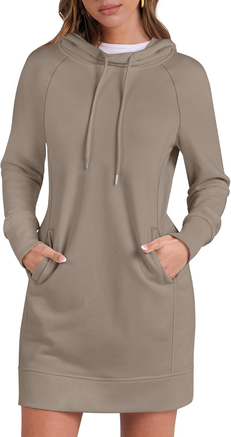 Womens Sweatshirt Dress Long Sleeve Hoodies Mini Dresses 2025