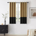 Luxurious Gold Black Velvet Window Curtains for Darkening Rooms