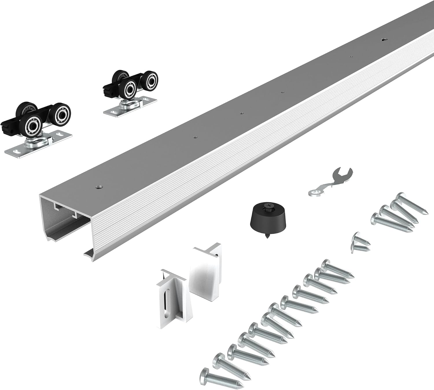 JUBEST 8FT Commercial Grade Pocket Door Hardware Track Set