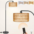 Rattan Floor Lamps for Living Room with Stepless Dimming Feature