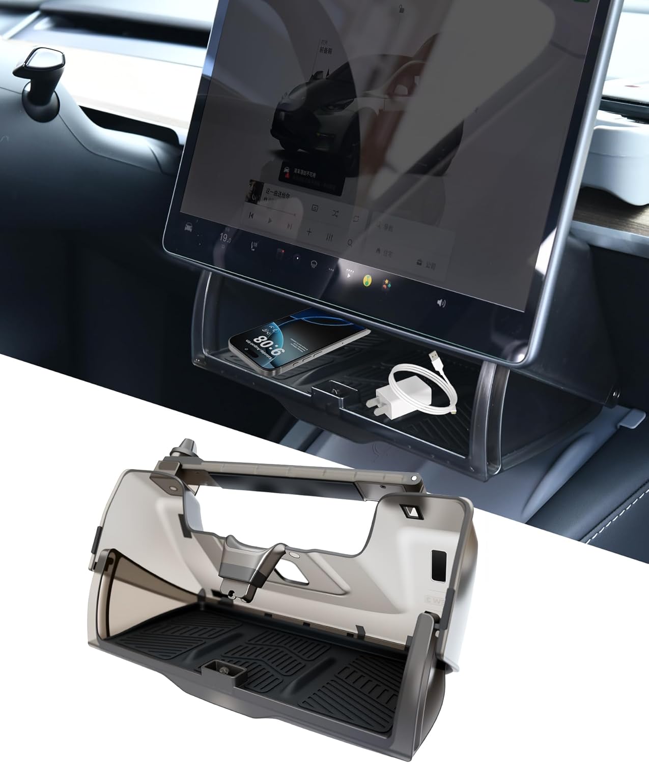 Hidable Under Screen Storage for Tesla Model 3 and Model Y