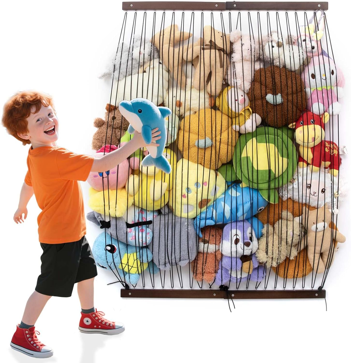 Qiannhee Extra Wide Stuffed Animal Hammock for Kids Rooms