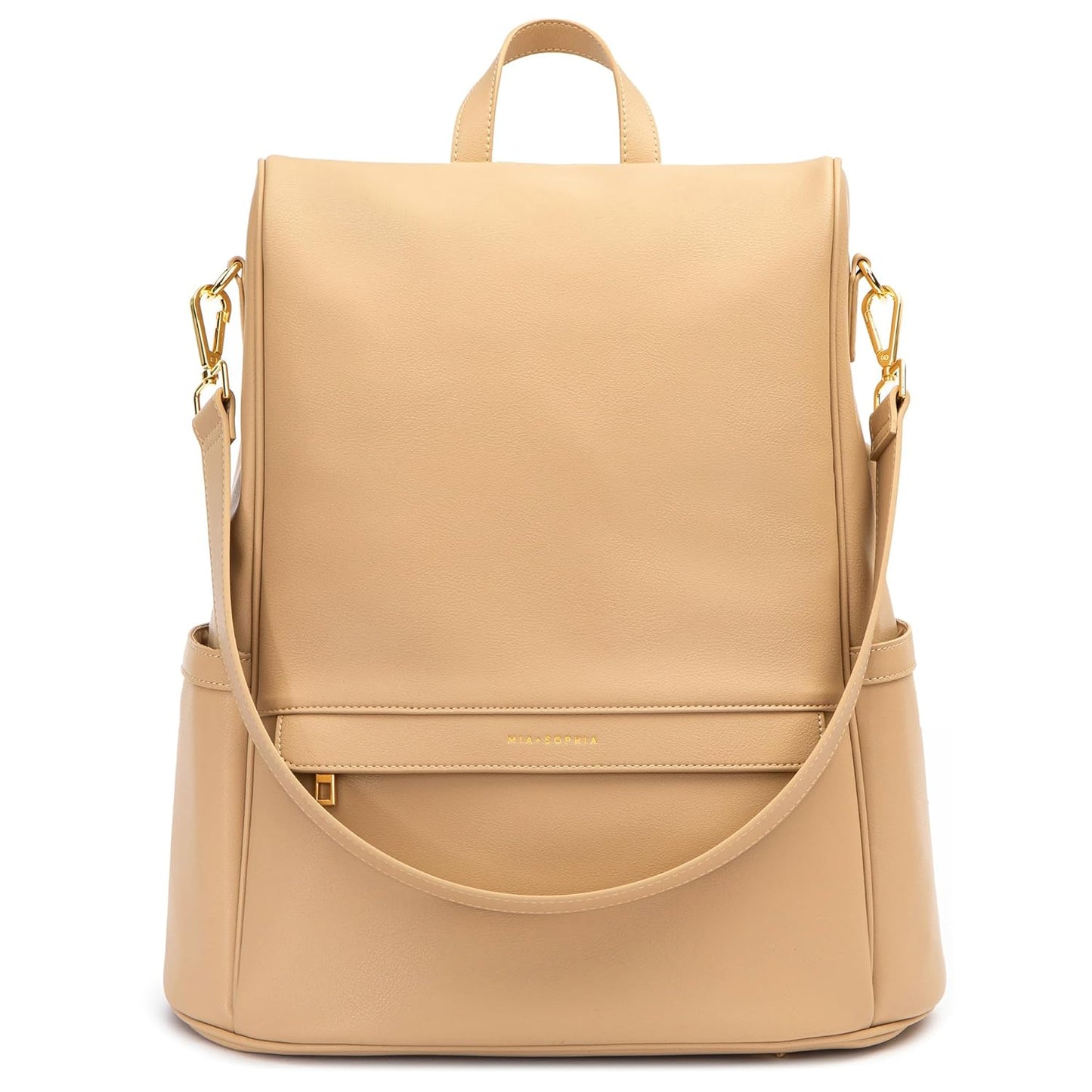 MIA + SOPHIA Leather Diaper Bag Backpack with USB Charging Port