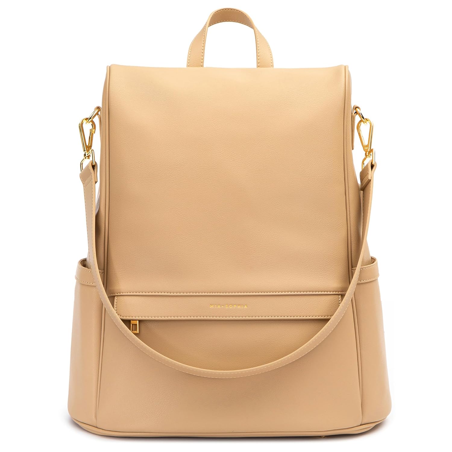 MIA + SOPHIA Leather Diaper Bag Backpack with USB Charging Port