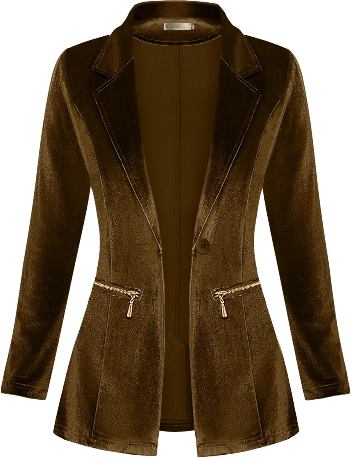 Genhoo Women's Long Sleeve Blazer Open Front Cardigan Jacket