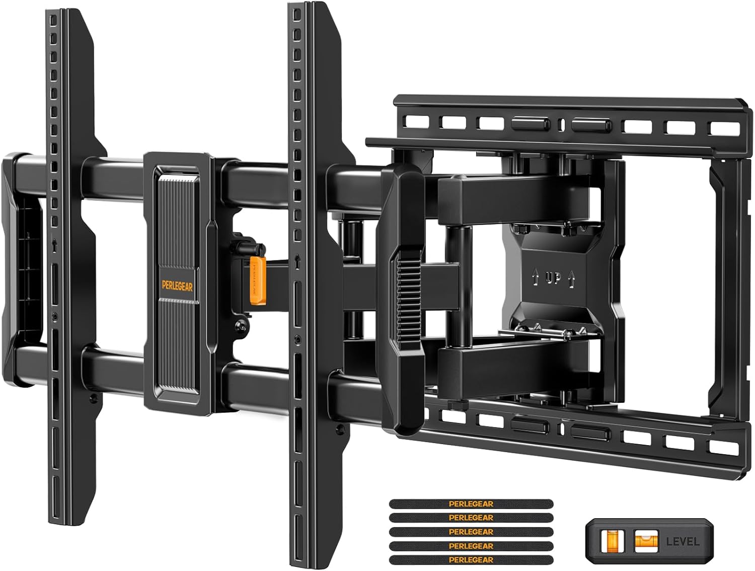 Perlegear Full Motion TV Wall Mount - Tool-Free Tilt & Swivel
