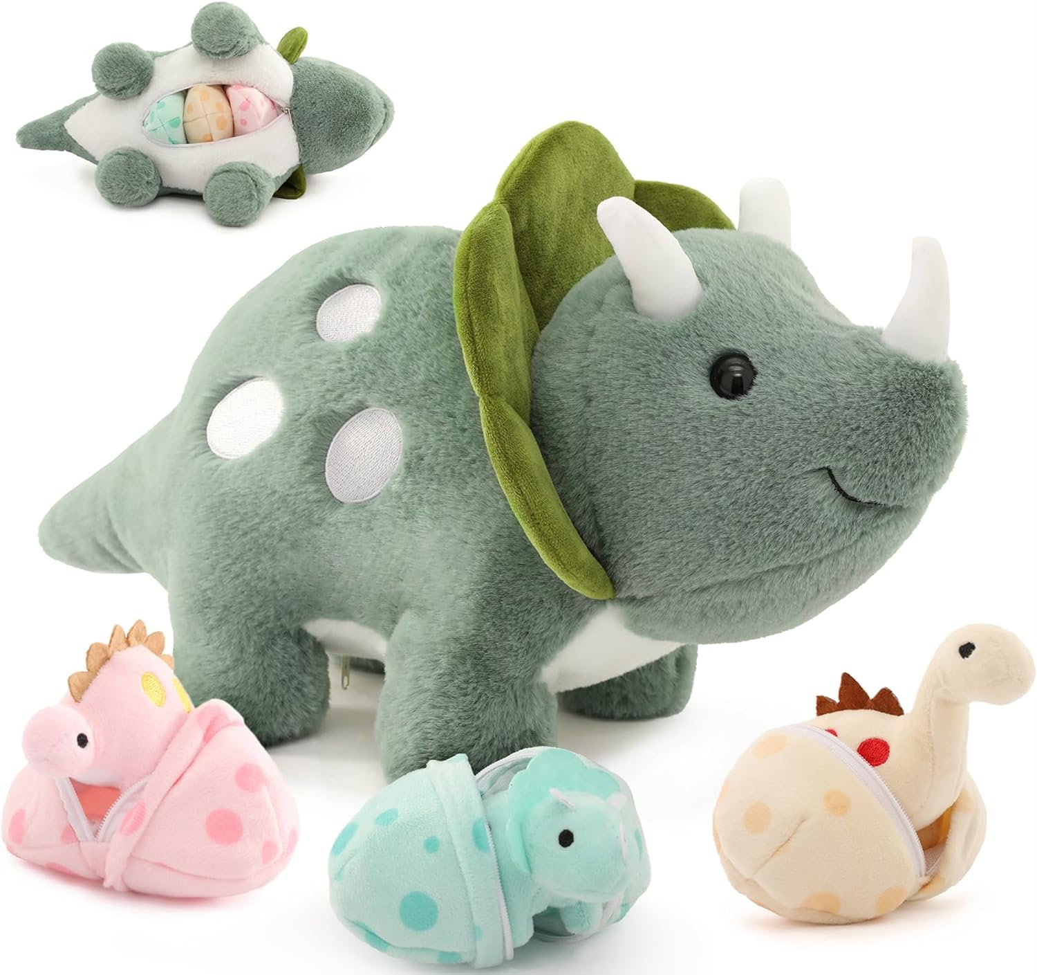 Plush Dinosaur Stuffed Animals with Mommy and Baby Dinosaurs