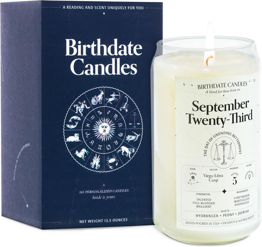 September 23 Birthday Candle - Libra Zodiac Scented Gift