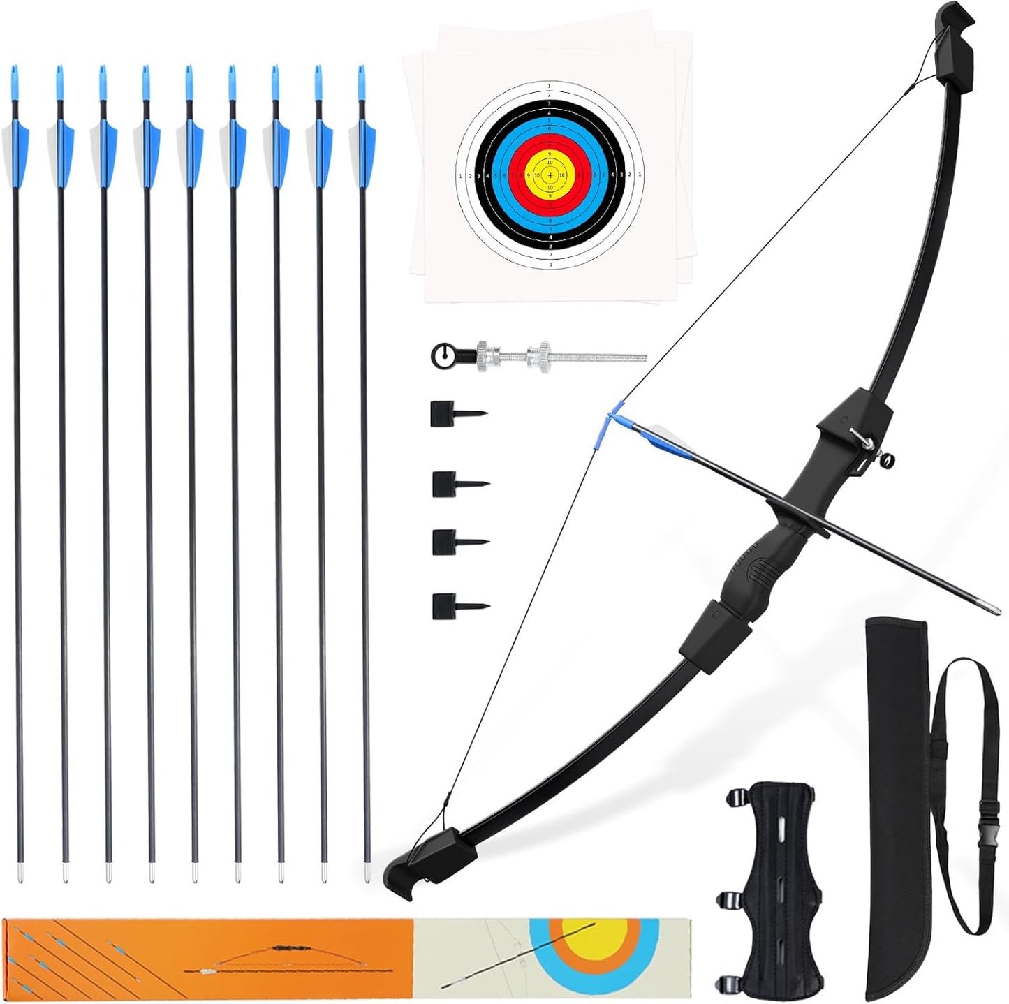 40 Youth Bow and Arrow Set for Kids 8-12 - Perfect for Beginners