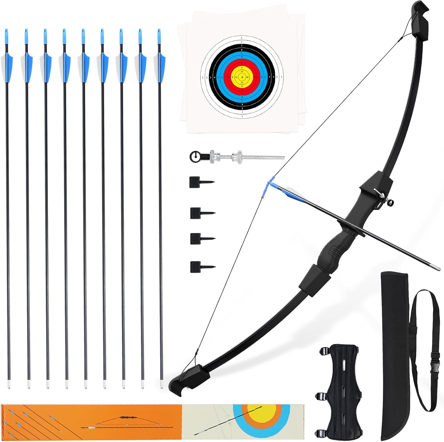 40 Youth Bow and Arrow Set for Kids 8-12 - Perfect for Beginners