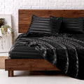 MR&HM Satin Bed Sheets King Size Set - Silky Deep-Pocket Comfort