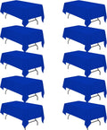 Royal Blue Tablecloths for 6 ft Rectangle Tables - 10 Pack