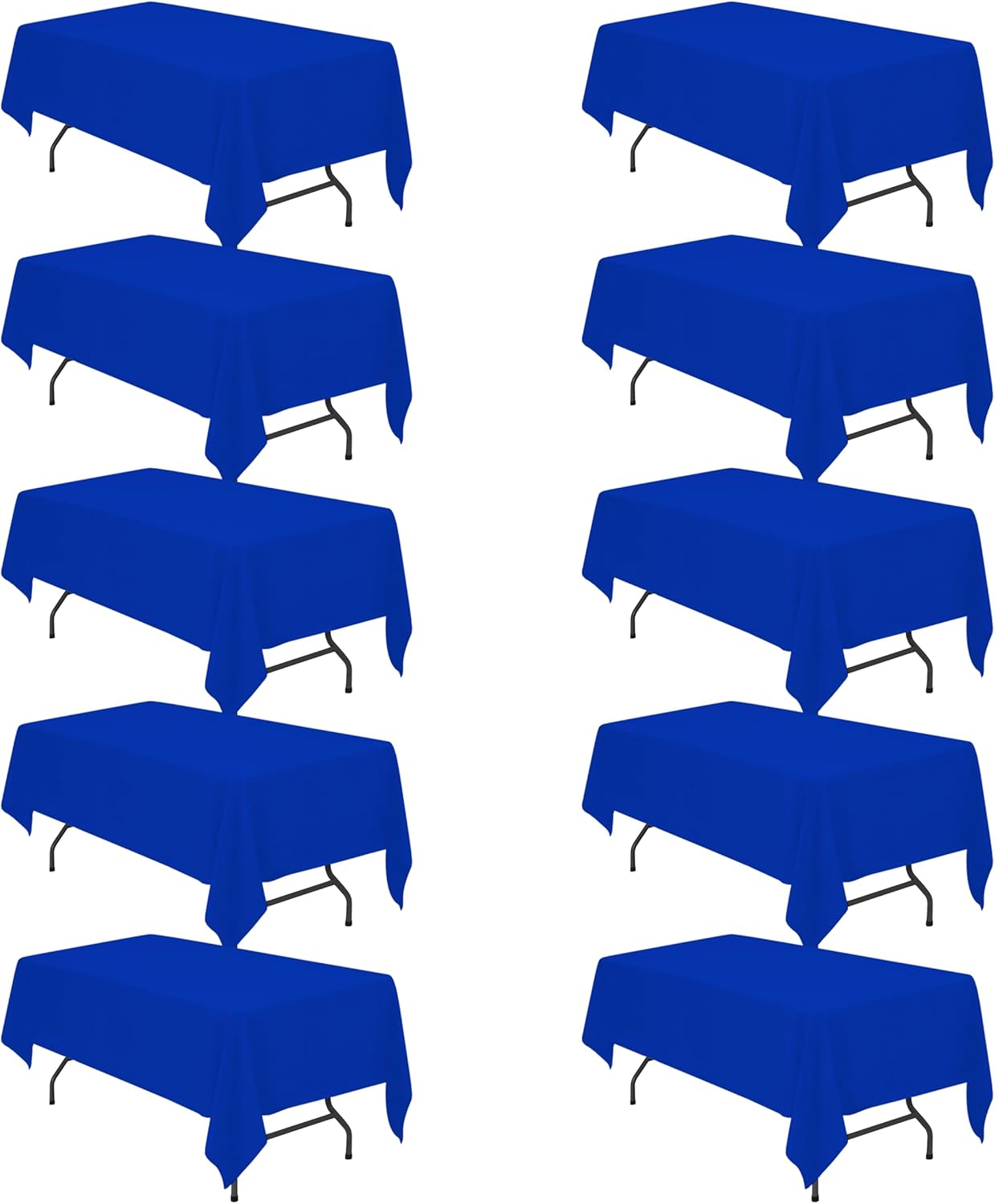 Royal Blue Tablecloths for 6 Foot Rectangle Tables - 10 Pack