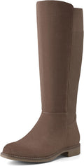 Knee High Stretchy Boots Flat Low Heel - Comfortable All-Day Wear