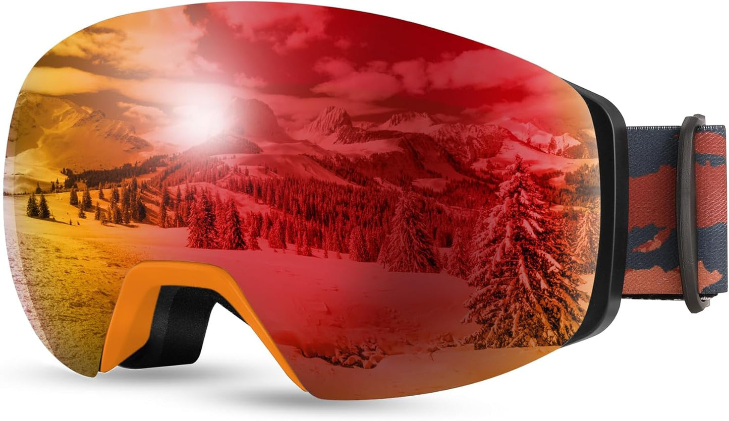 FEISEDY Frameless Magnetic Ski Goggles - 100% UV Protection