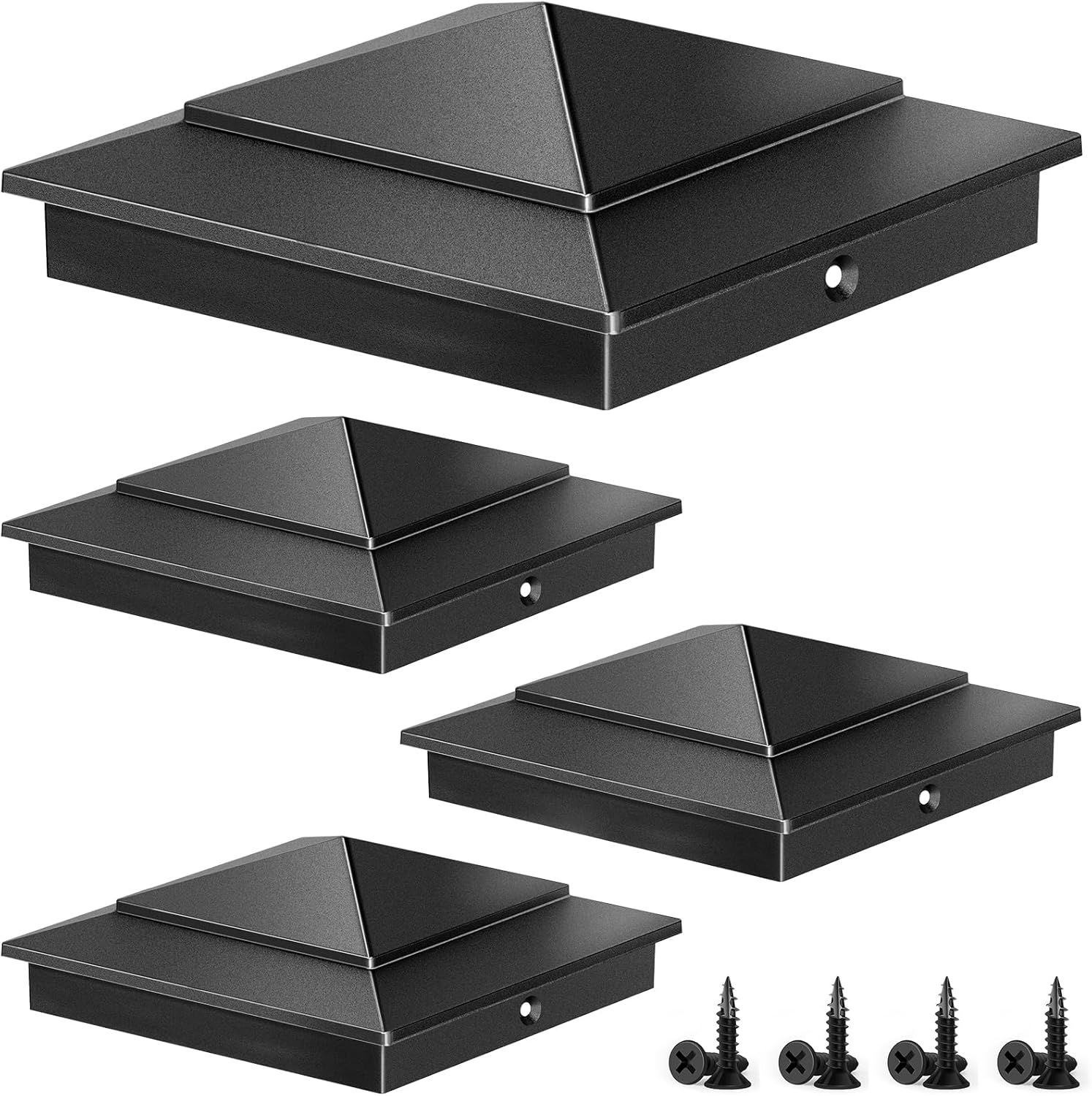 6x6 Heavy Duty Aluminium Pyramid Post Caps for Outdoor Use