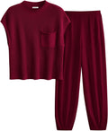 Womens Two Piece Knit Tracksuit Set - High Waisted Cozy Match