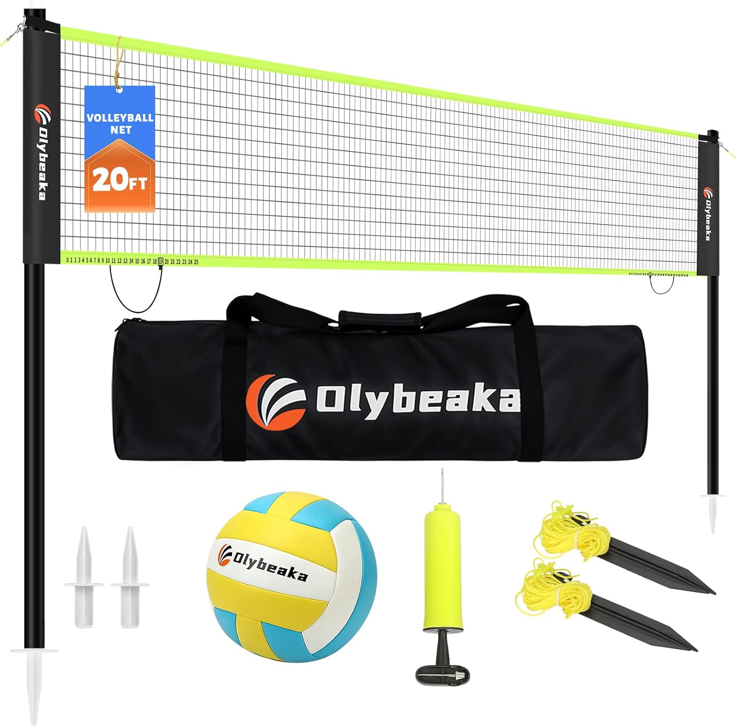 20FT Outdoor Volleyball Net Set for Backyard Fun and Games