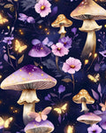 Mushroom Wallpaper Boho Peel and Stick Purple Floral Vintage