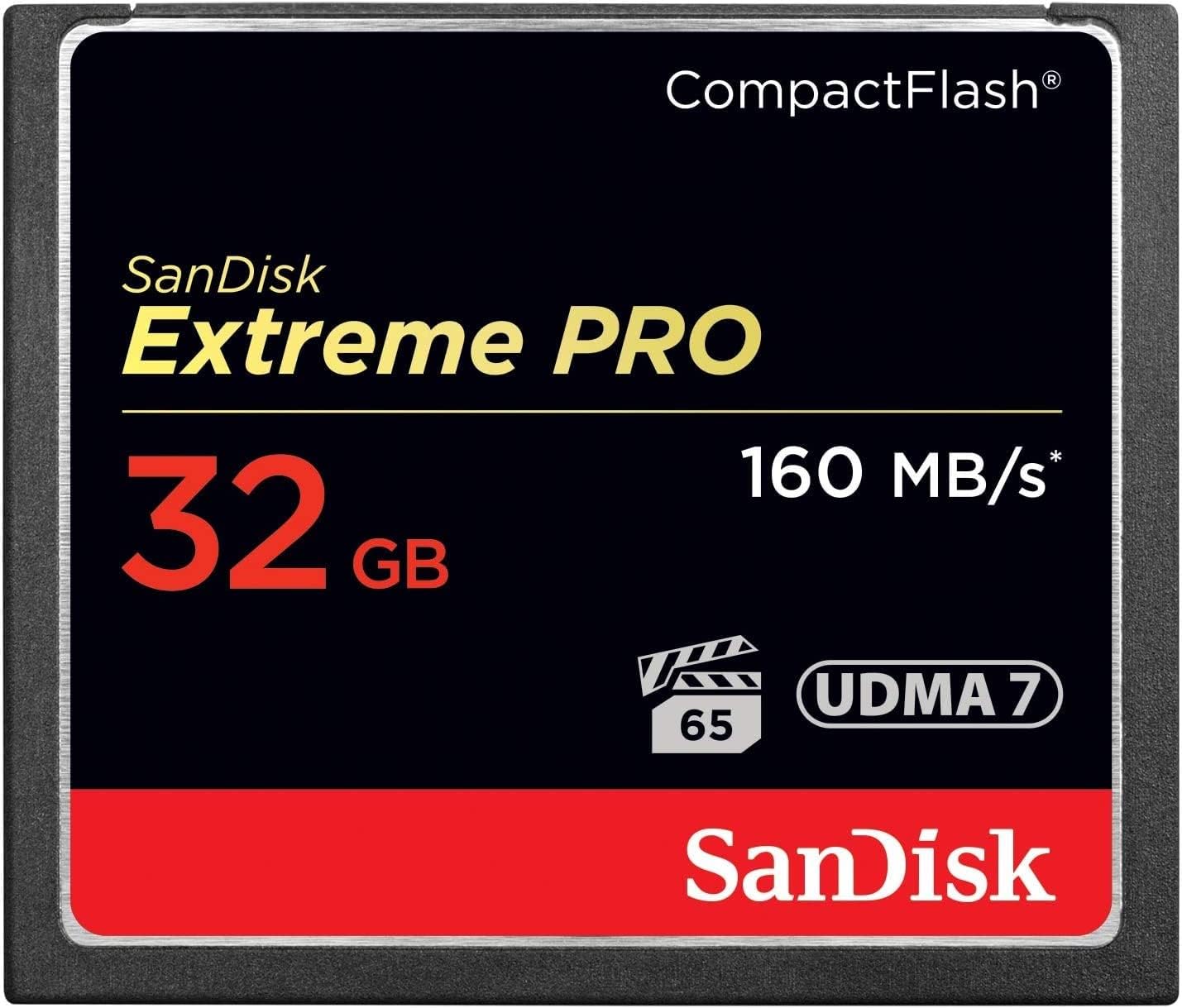 SanDisk 32GB Extreme PRO CompactFlash Memory Card for 4K Video
