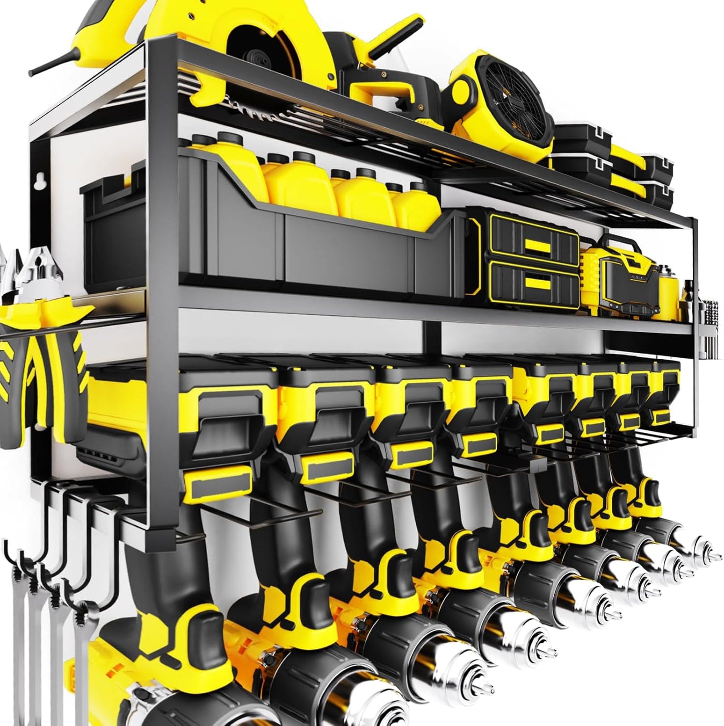 Large Power Tool Organizer Wall Mount for Heavy Duty Storage