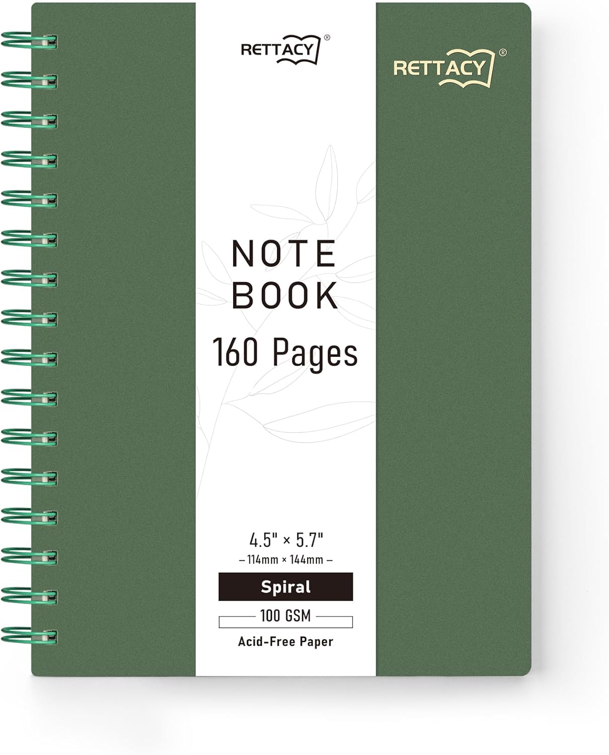 RETTACY Mini Pocket Notebook, 160 Pages, 100 GSM Paper, Dark Green