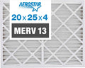 Aerostar 20x25x4 MERV 13 Pleated Replacement Air Filter - Cleaner Air