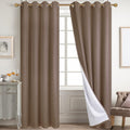 100% Blackout Linen Curtains Cappuccino - Thermal Room Darkening