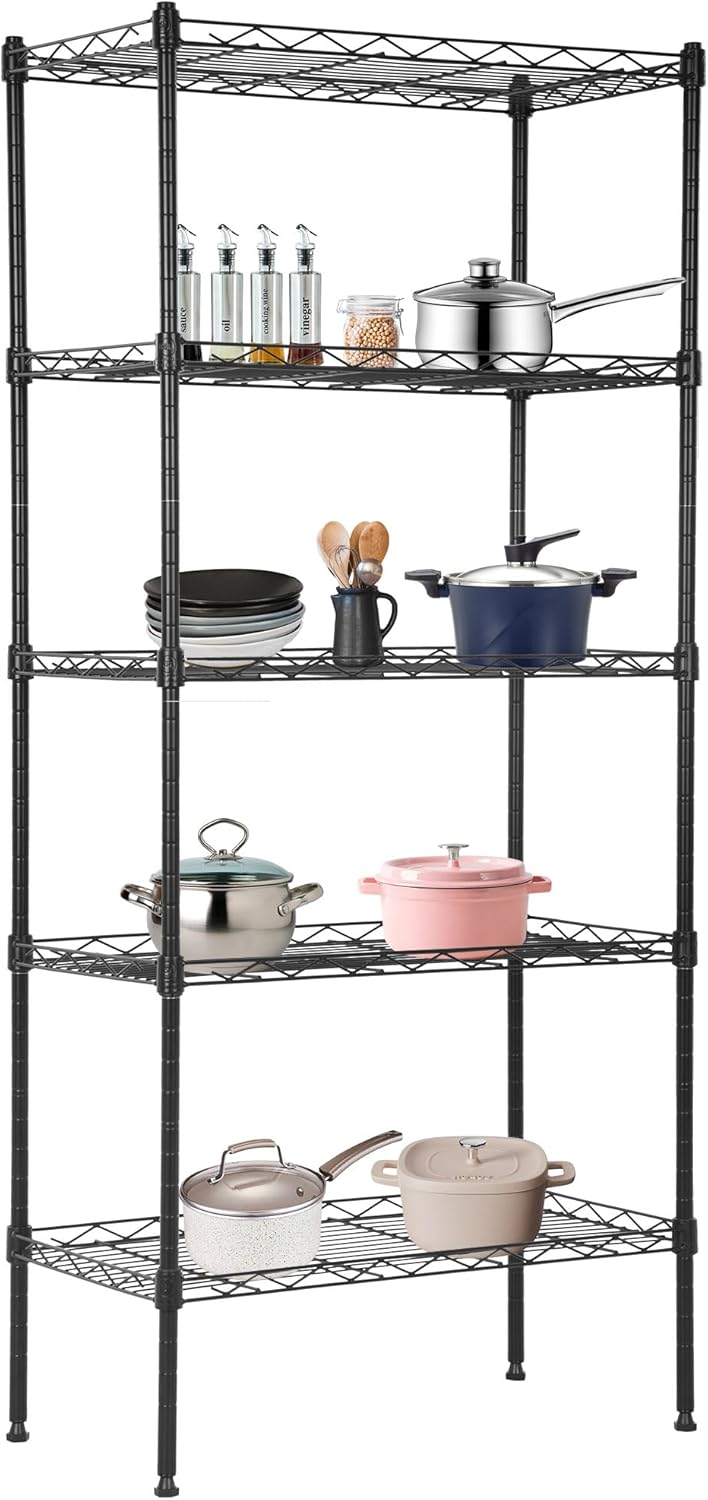 5-Tier Wire Storage Shelves for Home & Garage by BestOffice