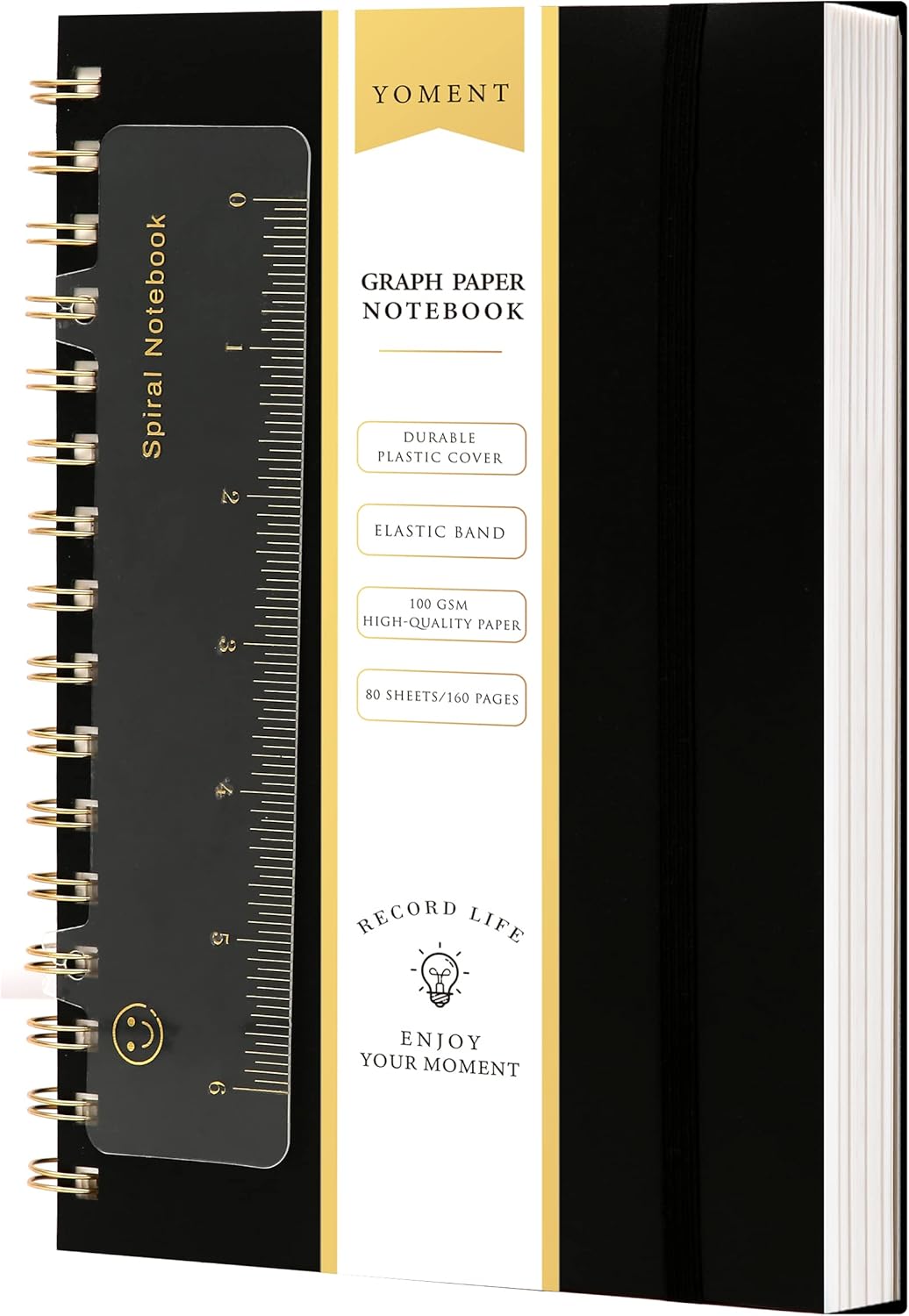 Waterproof Spiral A5 Graph Notebook, 160 Pages