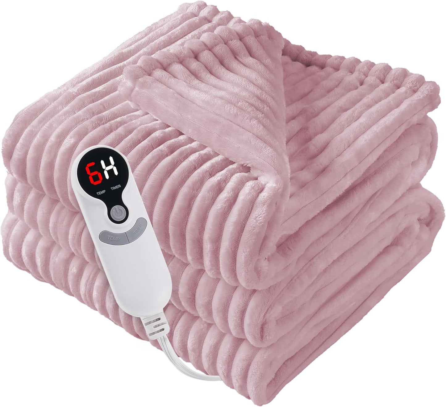 Electric Heated Blanket 62x84 Twin Size with Cozy Flannel
