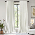 Pure White Velvet Room Darkening Curtains 84 in Length - Luxury Drapes