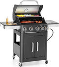 4-Burner Gas BBQ Grill with Side Burner - 510 sq in Cooking Area