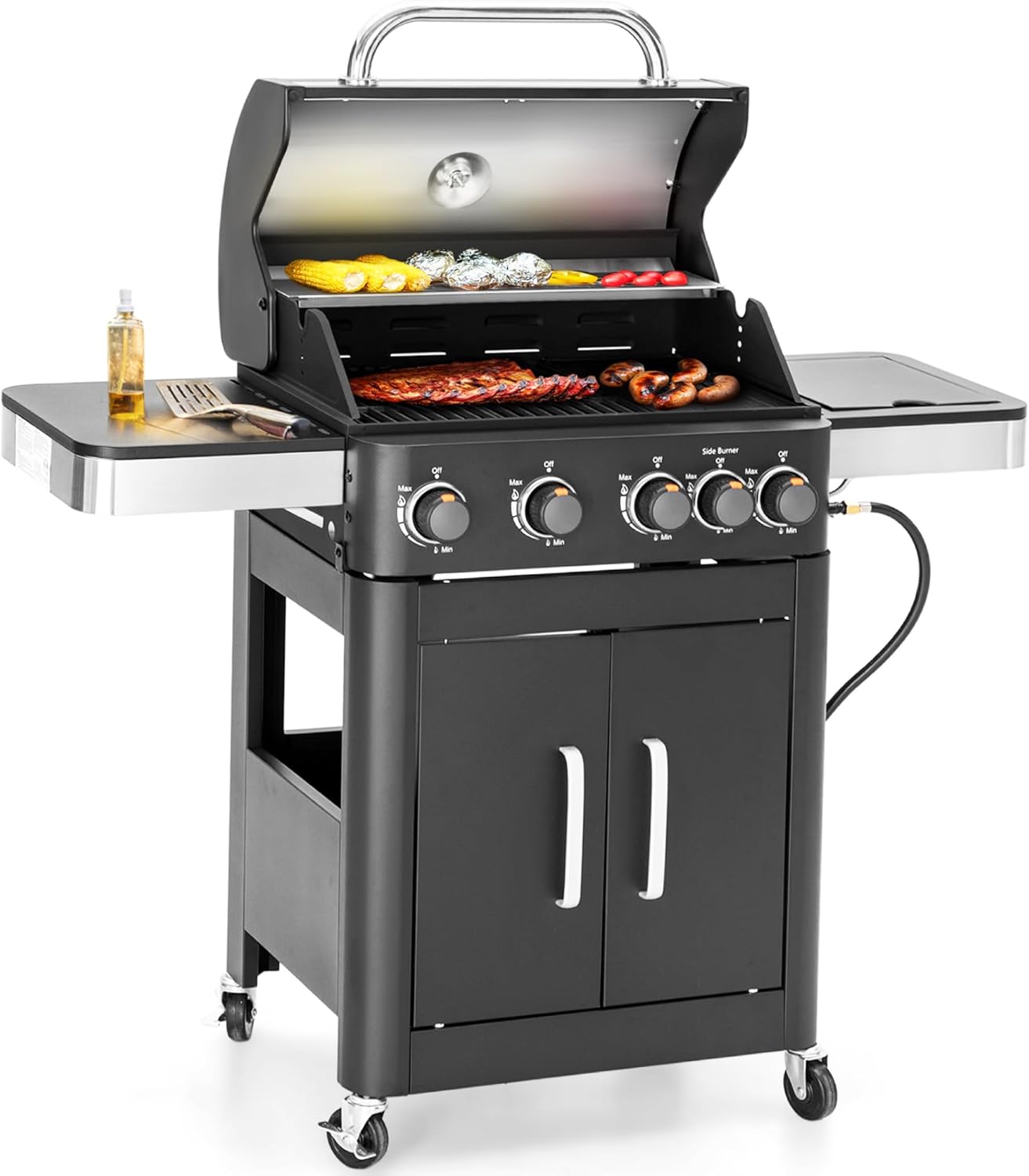 Sophia & William 4-Burner Gas BBQ Grill with Side Burner