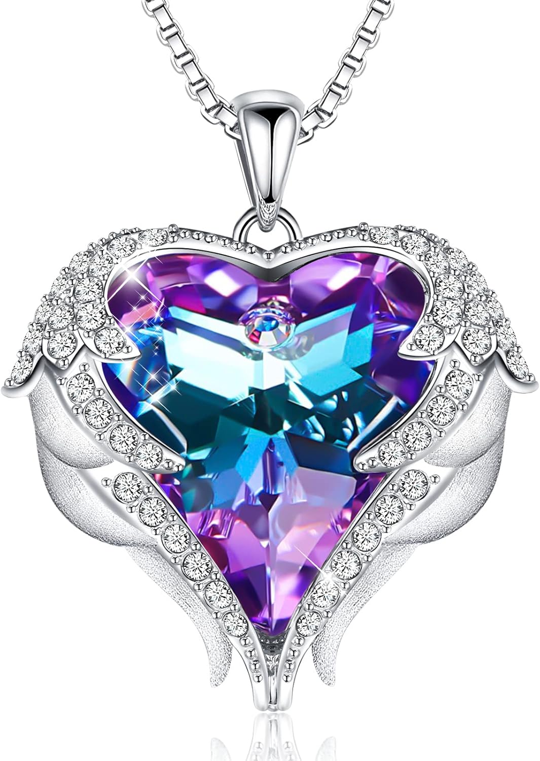 CDE Angel Wings Necklace with Birthstone for Women Gifts