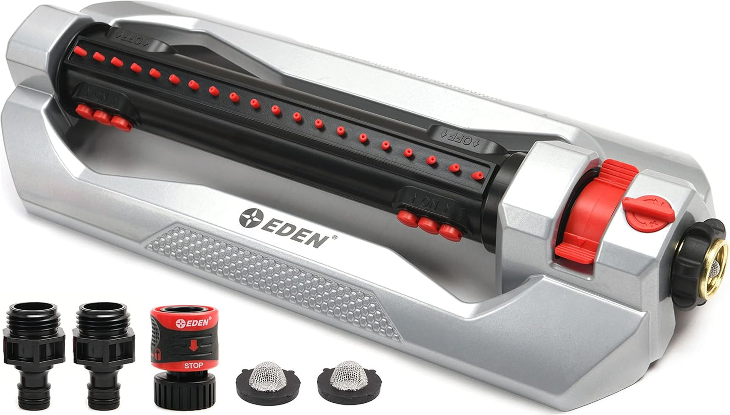 Eden Heavy Duty Metal 3-Way Oscillating Sprinkler for Large Lawn