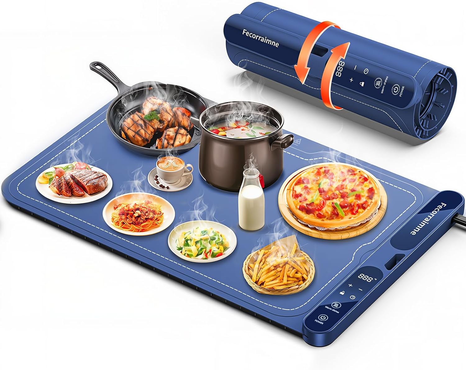 Warming Mat for Food with 7 Temp Settings & 8H Timer for Parties
