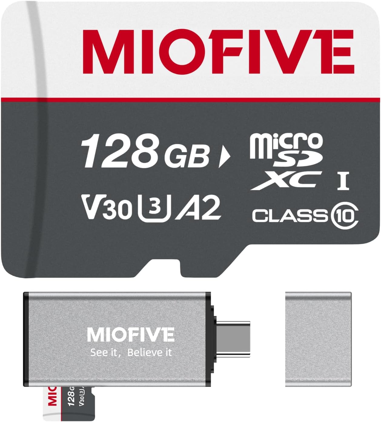 High-Speed 128GB Micro SD & Type-C Reader