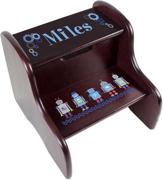 Personalized Espresso Step Stool for Kids - My Bambino Gift